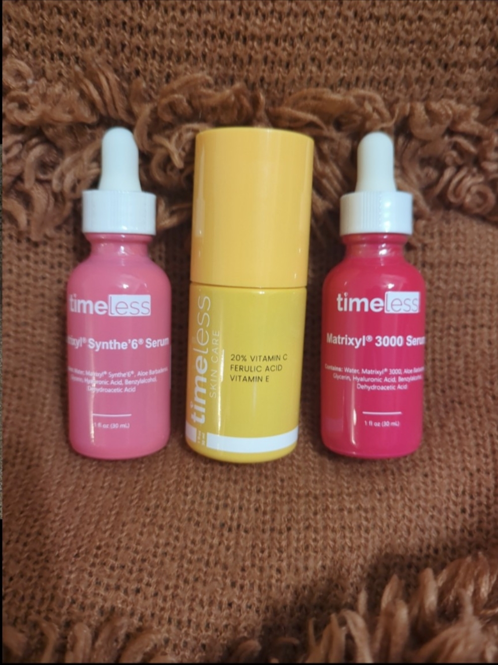 Timeless Skin Care Vitamin C Serum and Matrixyl Trio - Yellow & Pink